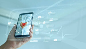 Servicios de salud, Concepto de médico en línea y hospital virtual, Diagnóstico y consulta médica en línea en smartphone, Comunicación con el paciente en red, Tecnología médica e innovadora. - Javier Reyes de la Campa