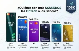 Costo del crédito en fintech y banca en México