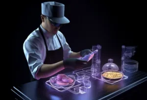 Sistema de IA analizando datos de alimentos para crear recetas innovadoras, tal como lo expone La Cosmopolitana.