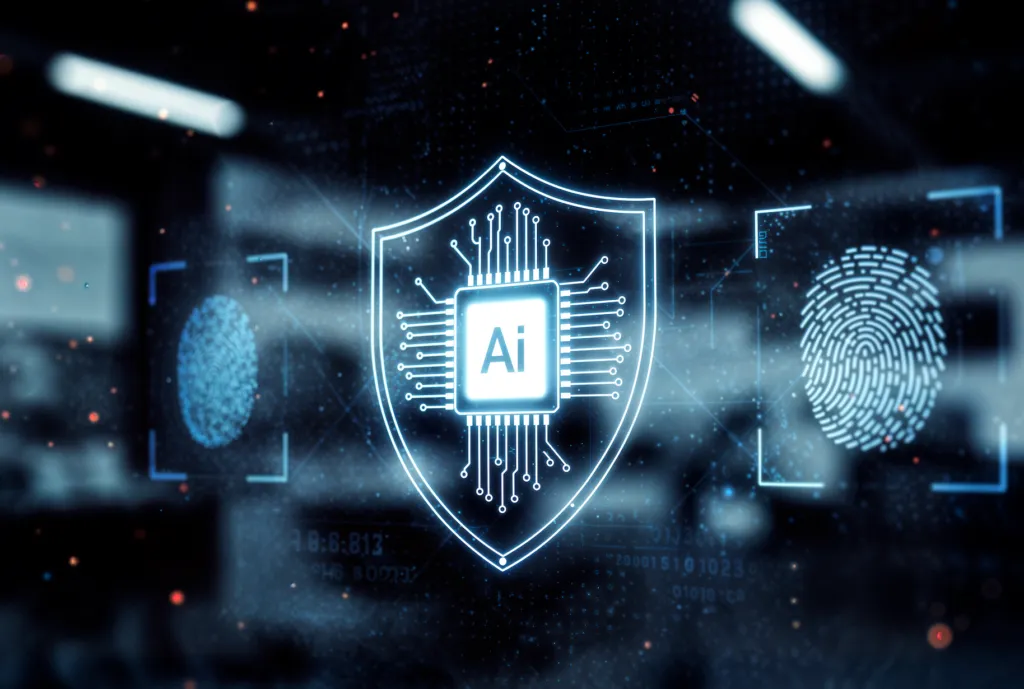 Arquitectura digital de IA con capas de supervisión, análisis de datos y gobernanza algorítmica, según Seguritech.